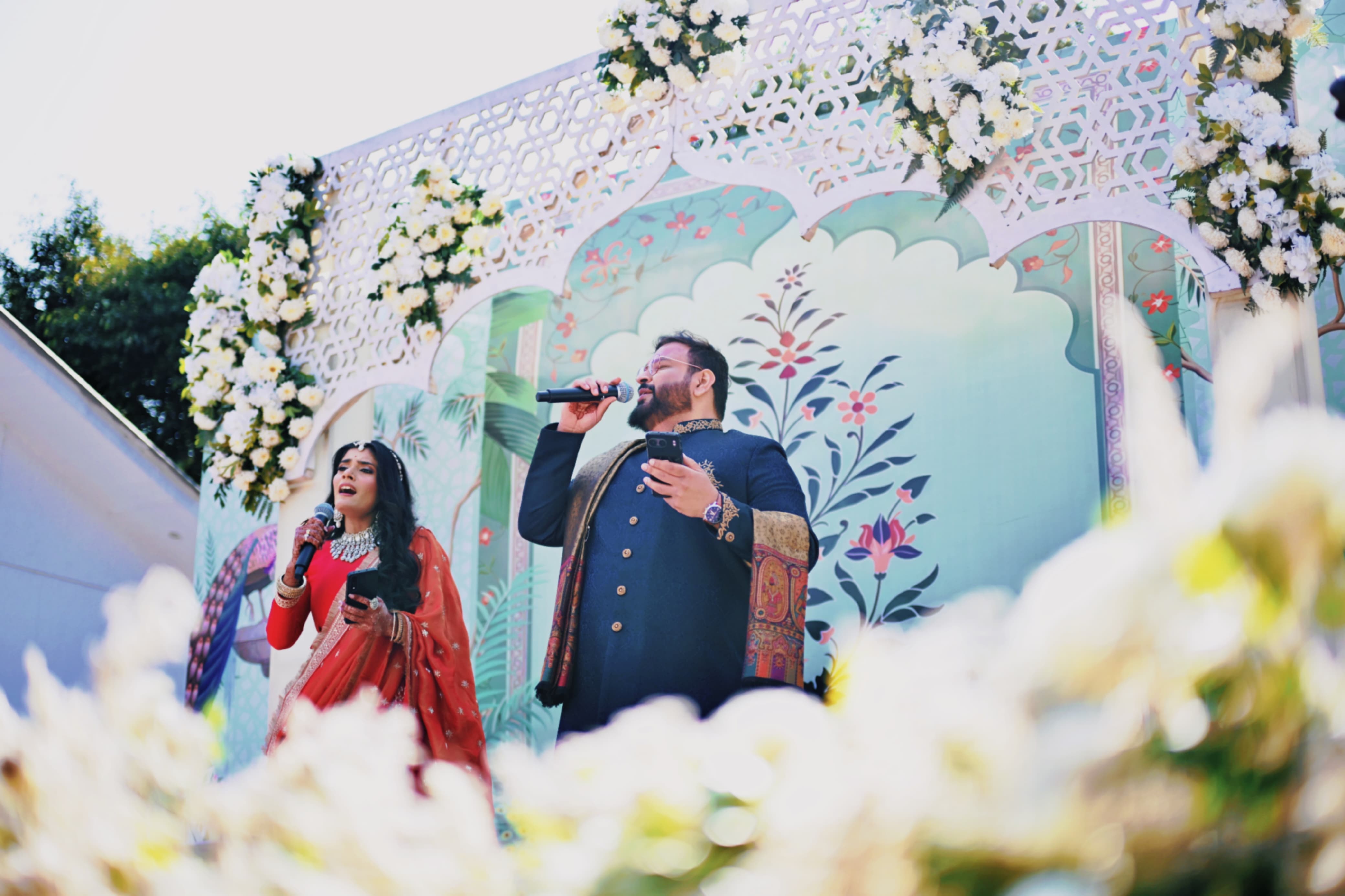 Singing performance at the wedding celebration